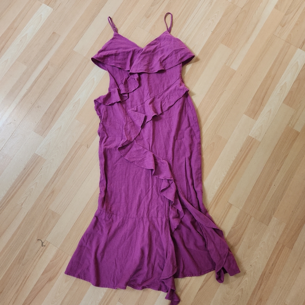 Zara Asymmetrical Ruffled Dress in Purple